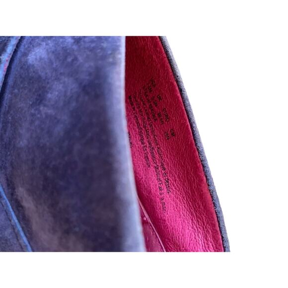 Vintage Hush Puppies Purple Suede Ankle Bootie Heels Size 7.5 EU 38 Lagenlook - Picture 10 of 11